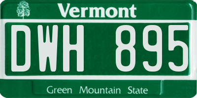 VT license plate DWH895