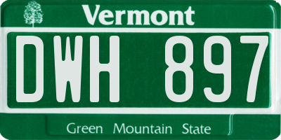 VT license plate DWH897