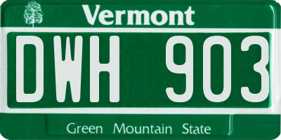 VT license plate DWH903