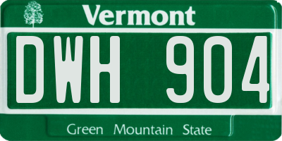 VT license plate DWH904