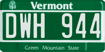 VT license plate DWH944