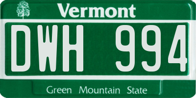 VT license plate DWH994