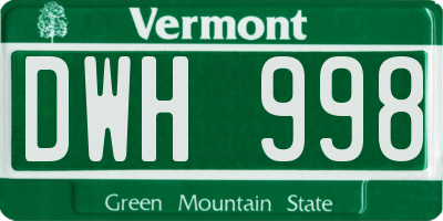 VT license plate DWH998