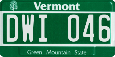 VT license plate DWI046