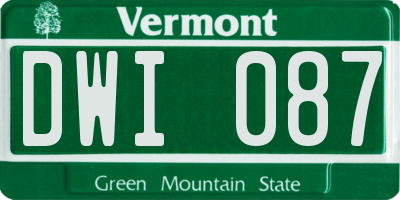 VT license plate DWI087