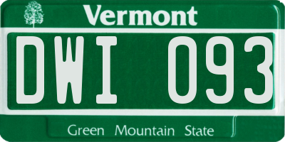 VT license plate DWI093