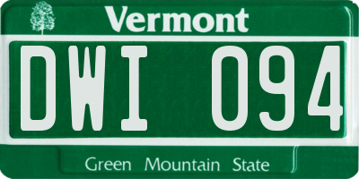 VT license plate DWI094