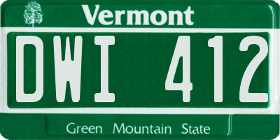 VT license plate DWI412