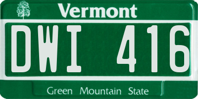 VT license plate DWI416