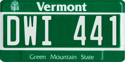 VT license plate DWI441