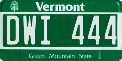 VT license plate DWI444