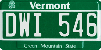 VT license plate DWI546