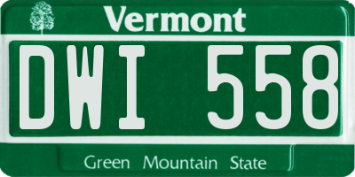 VT license plate DWI558