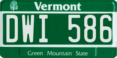 VT license plate DWI586