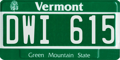 VT license plate DWI615