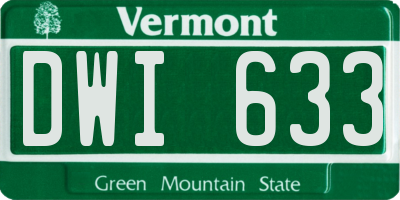 VT license plate DWI633