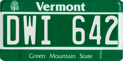 VT license plate DWI642