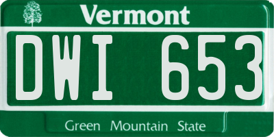 VT license plate DWI653