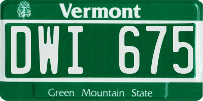 VT license plate DWI675