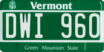 VT license plate DWI960