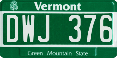 VT license plate DWJ376