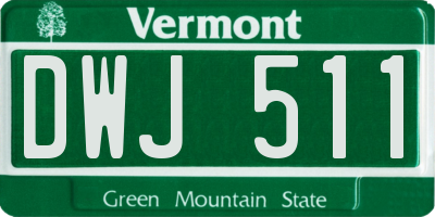 VT license plate DWJ511
