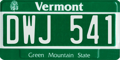 VT license plate DWJ541
