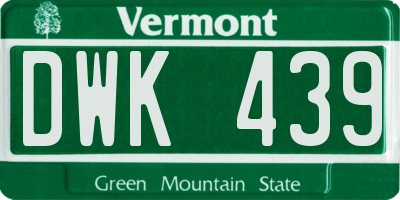 VT license plate DWK439