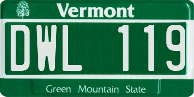 VT license plate DWL119