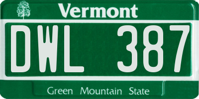 VT license plate DWL387