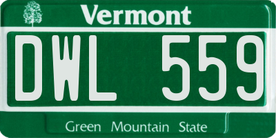 VT license plate DWL559