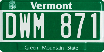VT license plate DWM871