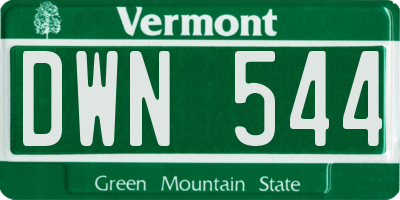 VT license plate DWN544