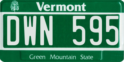 VT license plate DWN595