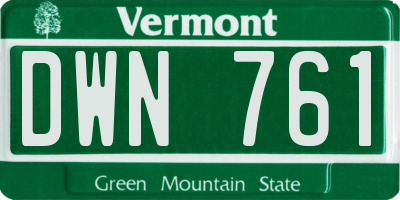 VT license plate DWN761