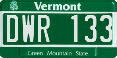 VT license plate DWR133