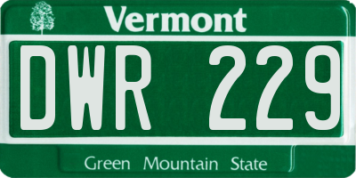 VT license plate DWR229