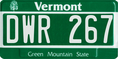 VT license plate DWR267