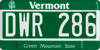 VT license plate DWR286