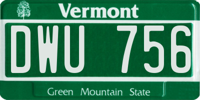 VT license plate DWU756