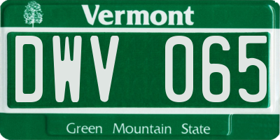 VT license plate DWV065