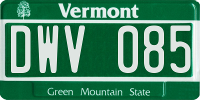 VT license plate DWV085