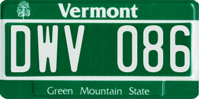 VT license plate DWV086