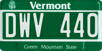 VT license plate DWV440