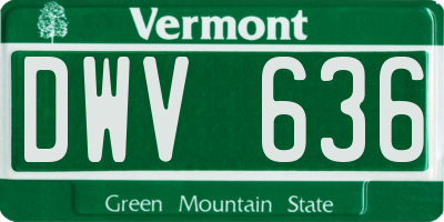 VT license plate DWV636