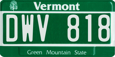 VT license plate DWV818
