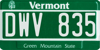 VT license plate DWV835