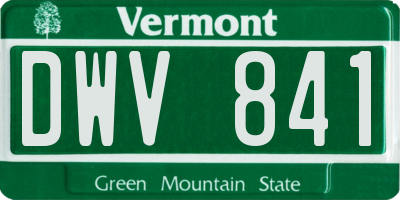 VT license plate DWV841