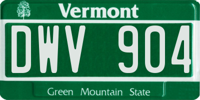 VT license plate DWV904