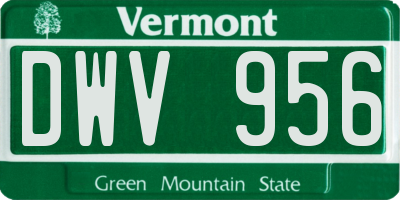 VT license plate DWV956